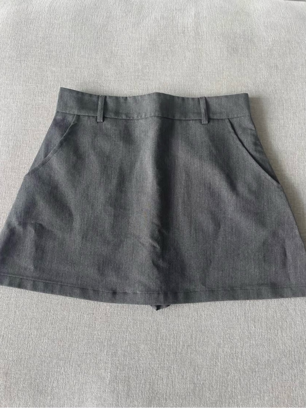 Charcoal Gray Mini Skort